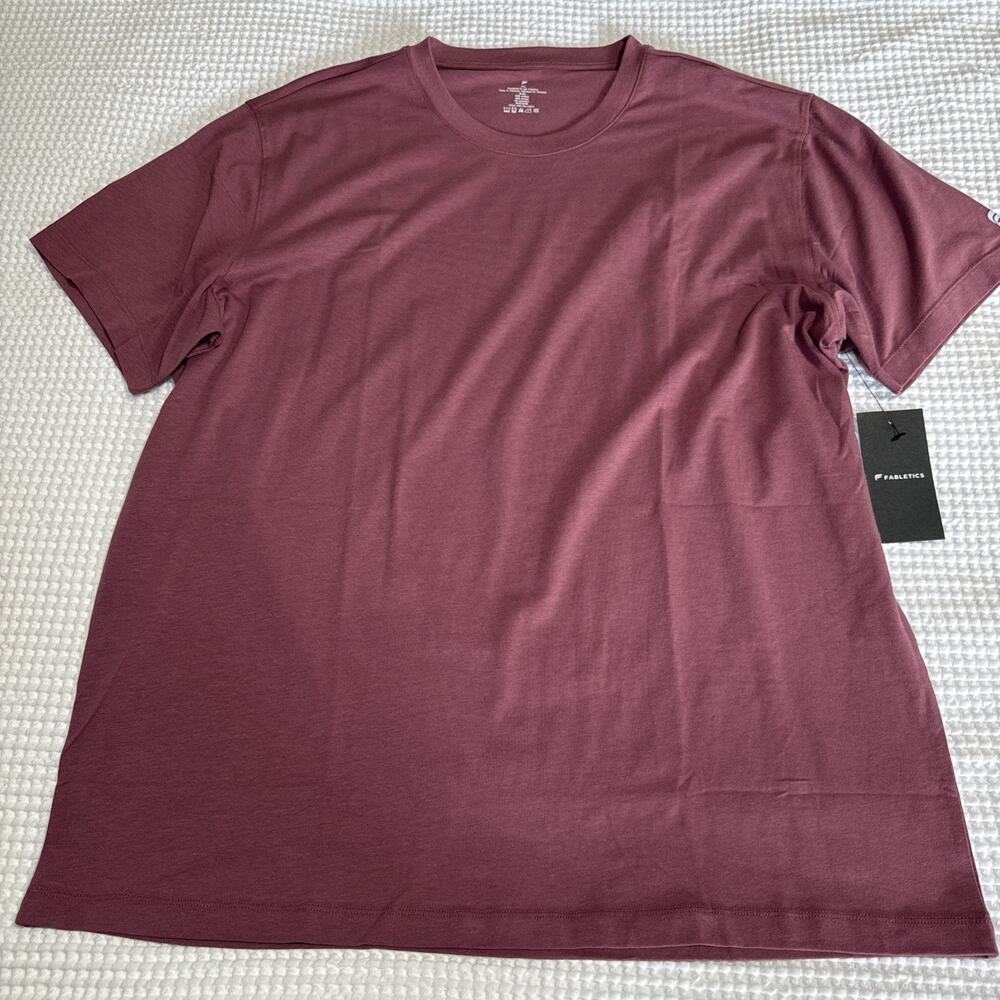 Fabletics NWT Mens The 24-7 Tee Hybrid 365 Cotton Modal Short Sleeve Mauve XXL